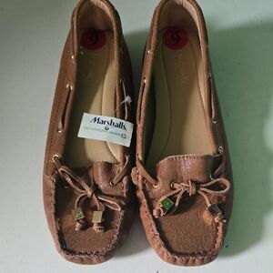 Michael Kors Brown Moccasin Loafers with Bow Tie